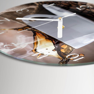 Glas wanduhr Kaffee