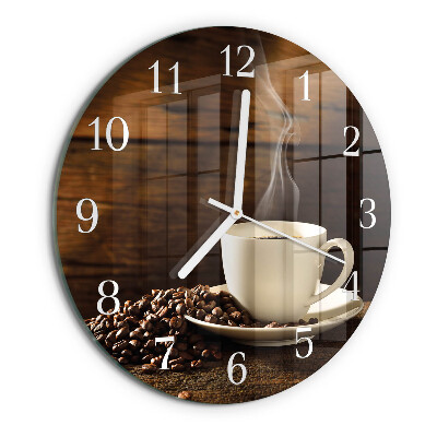Glas wanduhr Kaffee