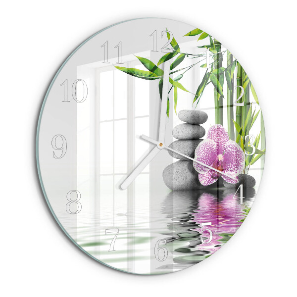 Glas wanduhr Blumenbaum