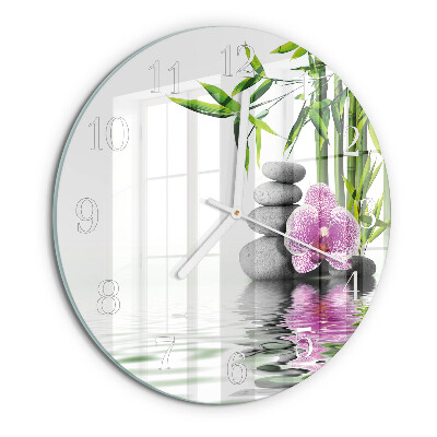 Glas wanduhr Blumenbaum