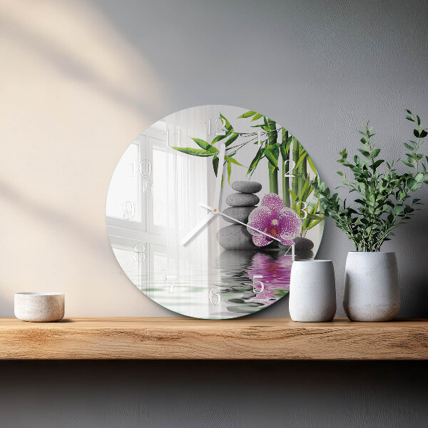 Glas wanduhr Blumenbaum