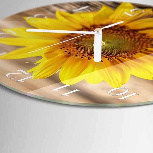 Glas wanduhr Sonnenblume