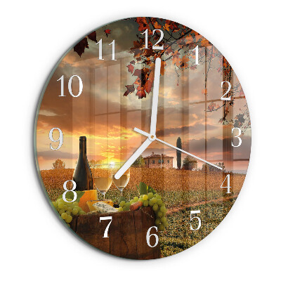 Glas wanduhr Wein Natur