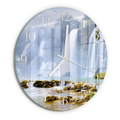Glas wanduhr Wasserfall