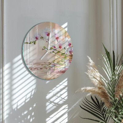 Glas wanduhr Orchidee