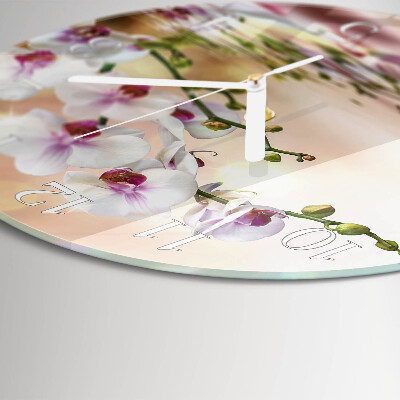 Glas wanduhr Orchidee