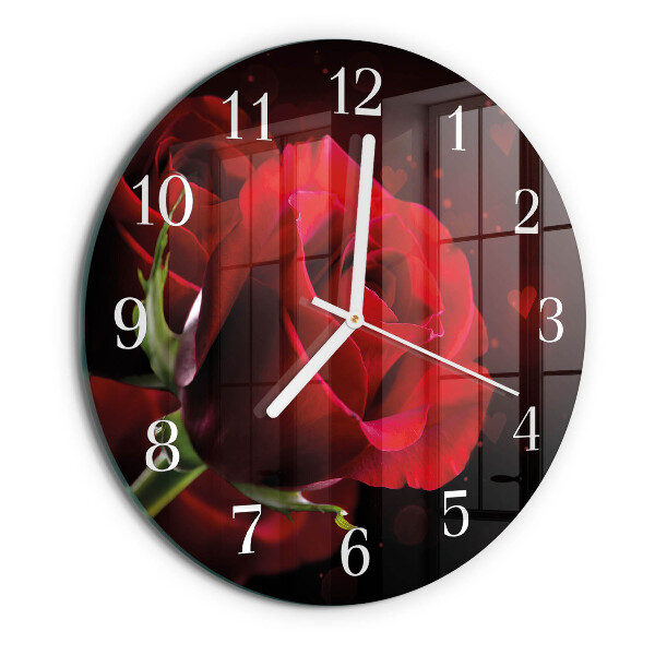 Glas wanduhr Rosen