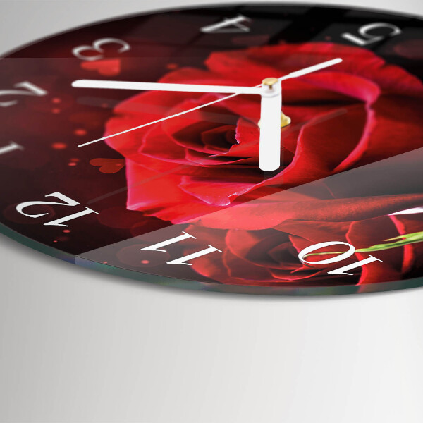 Glas wanduhr Rosen