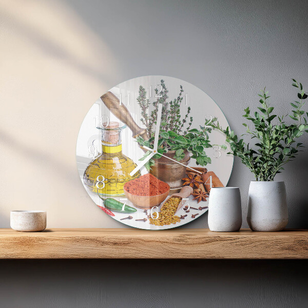 Glas wanduhr Gewürze