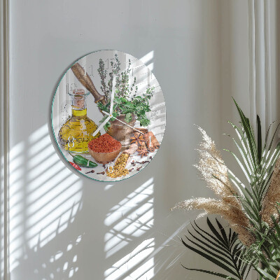 Glas wanduhr Gewürze