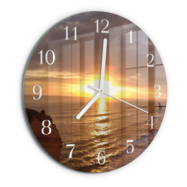 Glas wanduhr Sonnenuntergang