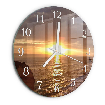 Glas wanduhr Sonnenuntergang