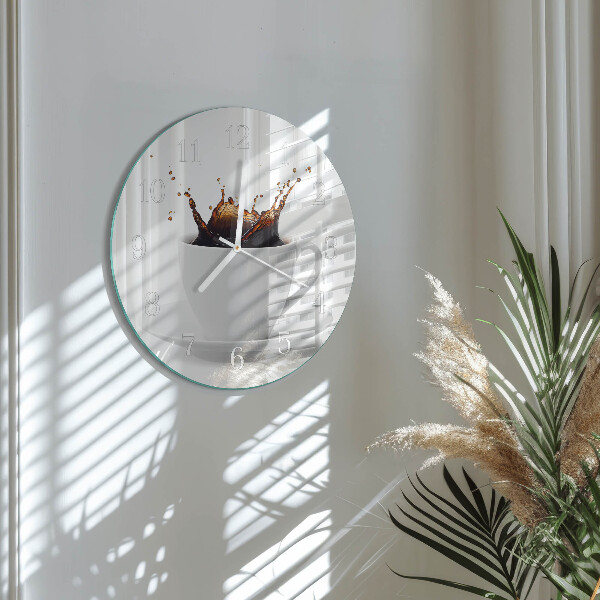 Glas wanduhr Kaffee