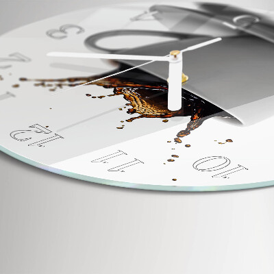 Glas wanduhr Kaffee