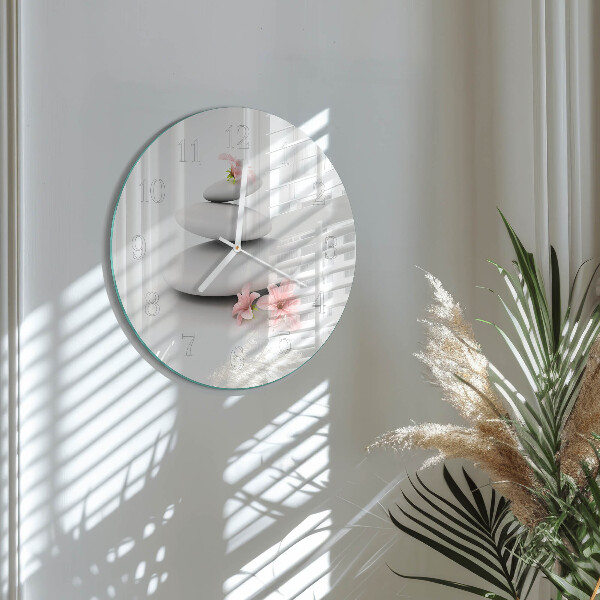 Glas wanduhr Steine