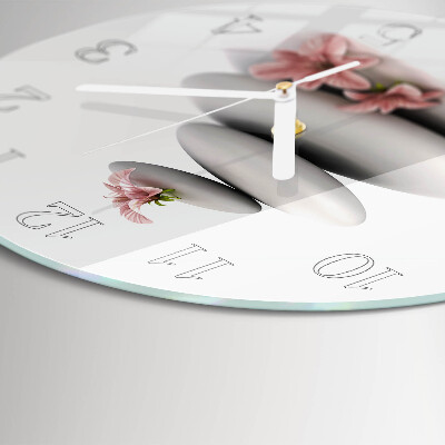 Glas wanduhr Steine