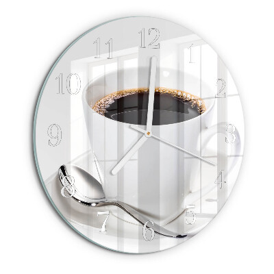 Glas wanduhr Kaffee