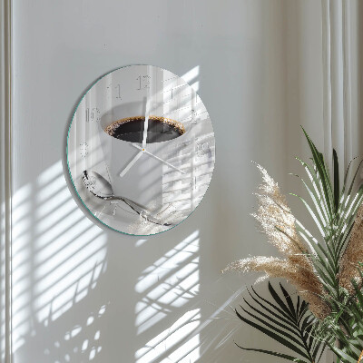 Glas wanduhr Kaffee