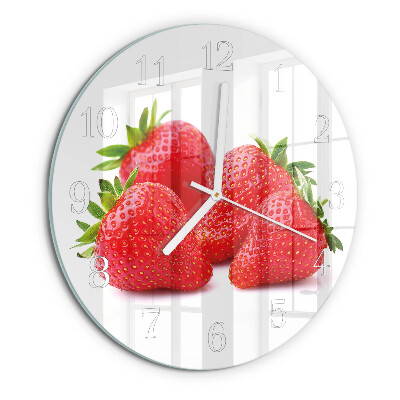 Glas wanduhr Erdbeeren