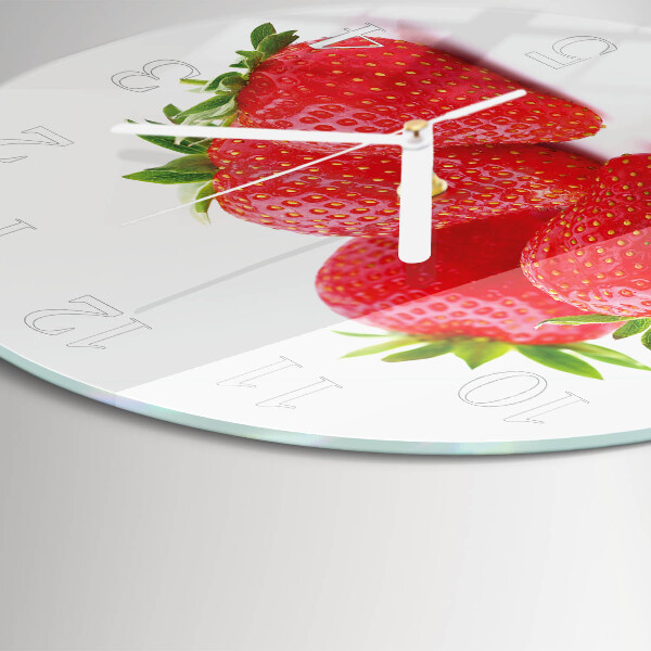 Glas wanduhr Erdbeeren