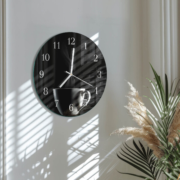 Glas wanduhr Tasse