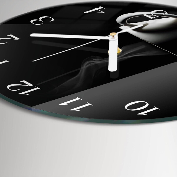 Glas wanduhr Tasse