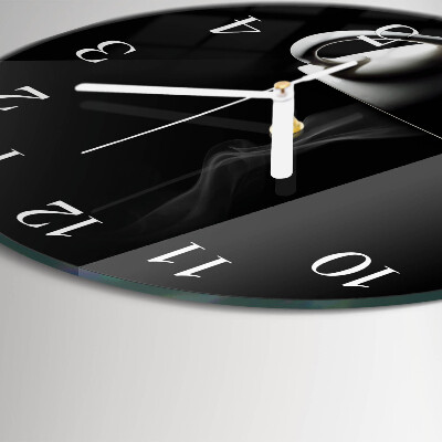 Glas wanduhr Tasse