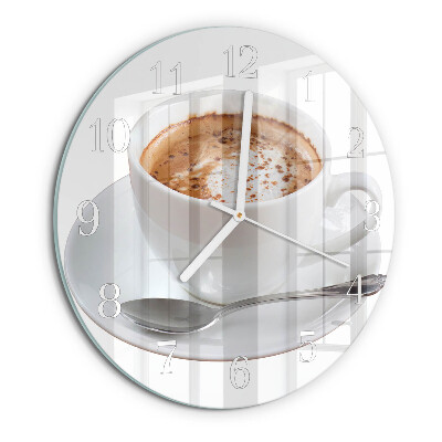 Glas wanduhr Kaffee