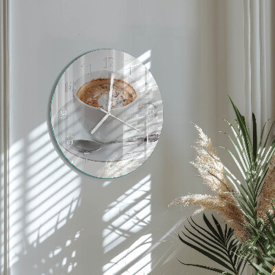 Glas wanduhr Kaffee