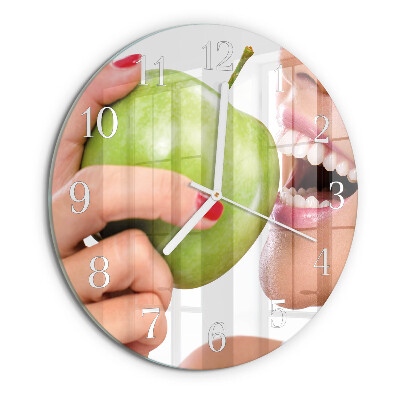 Glas wanduhr Apfel