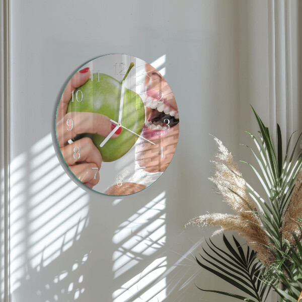 Glas wanduhr Apfel