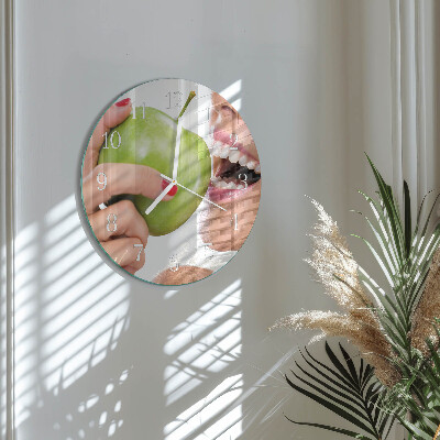 Glas wanduhr Apfel
