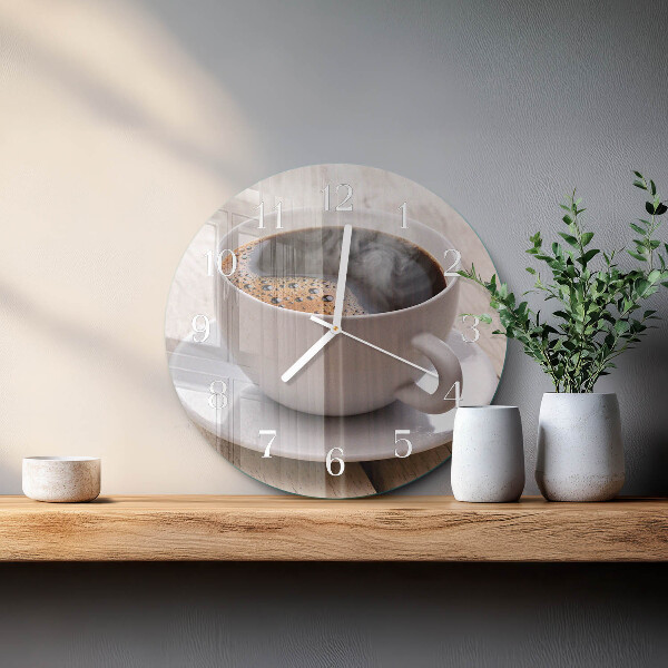 Glas wanduhr Kaffee