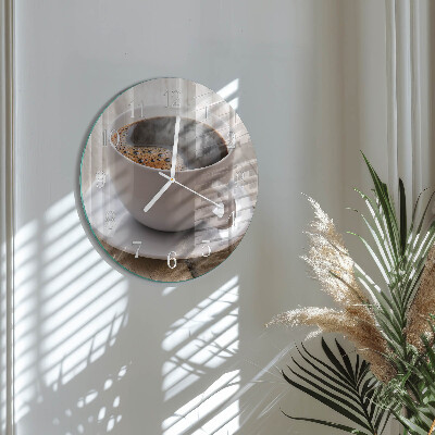 Glas wanduhr Kaffee