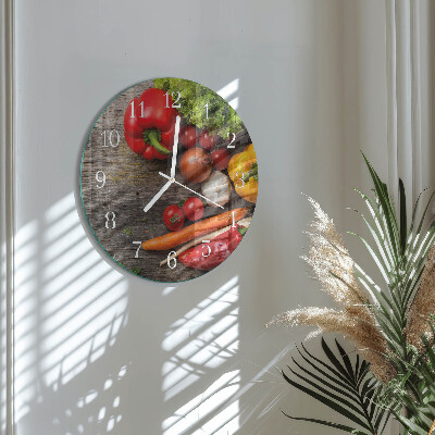 Glas wanduhr Gemüse