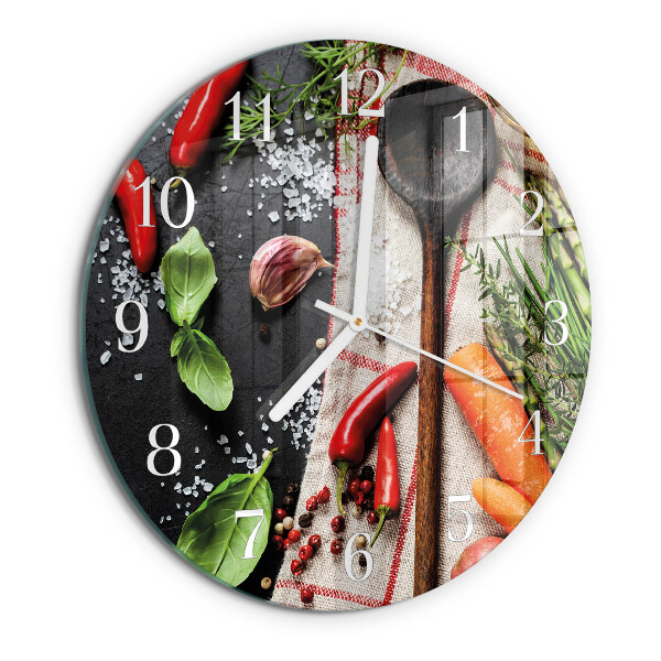 Glas wanduhr Gewürze