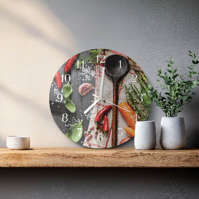 Glas wanduhr Gewürze