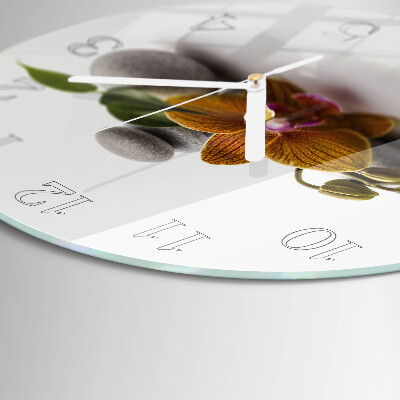 Glas wanduhr Orchidee