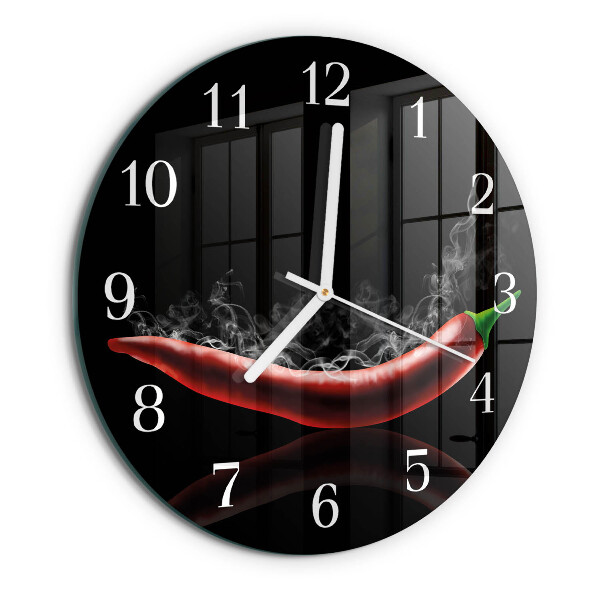 Glas wanduhr Chilischoten