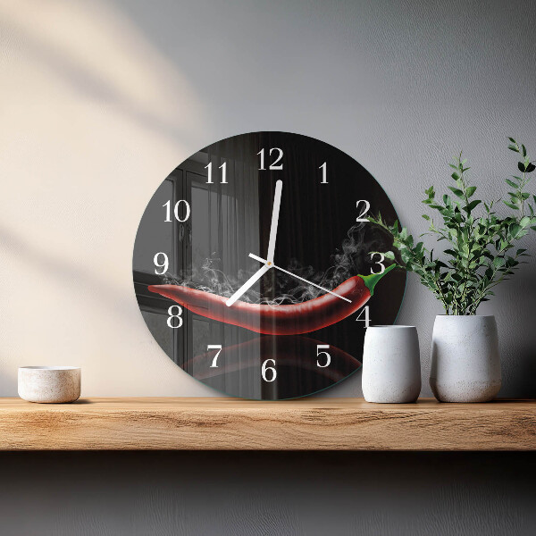 Glas wanduhr Chilischoten