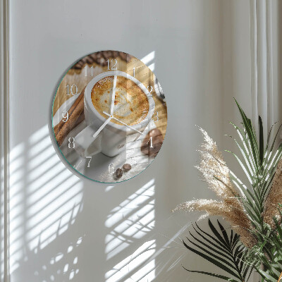 Glas wanduhr Kaffee