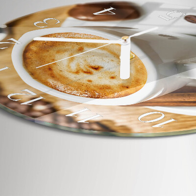 Glas wanduhr Kaffee