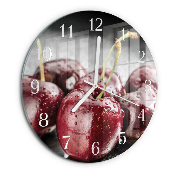 Glas wanduhr Kirsche