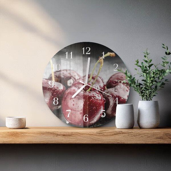 Glas wanduhr Kirsche