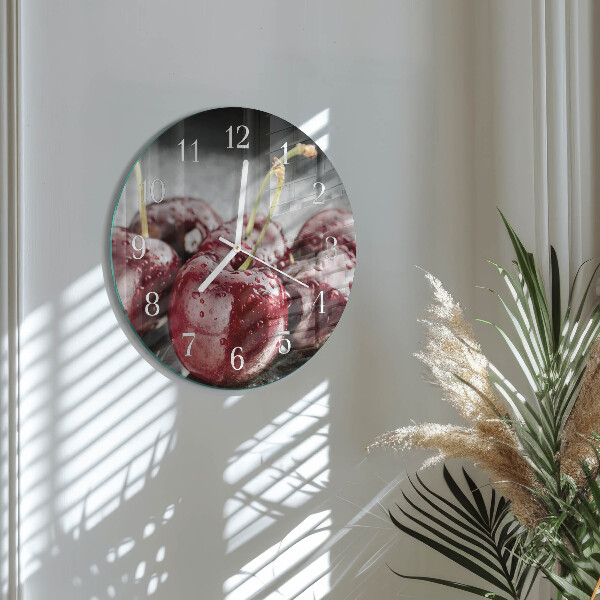 Glas wanduhr Kirsche