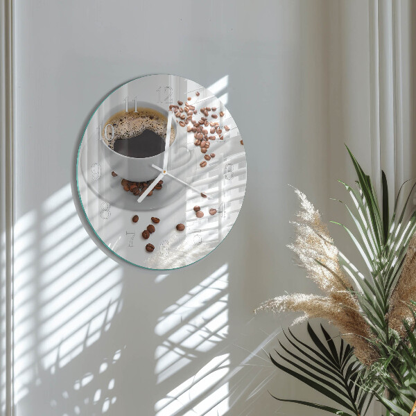 Glas wanduhr Kaffee