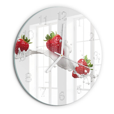 Glas wanduhr Erdbeere