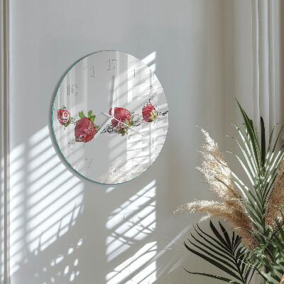 Glas wanduhr Erdbeeren in Wasser