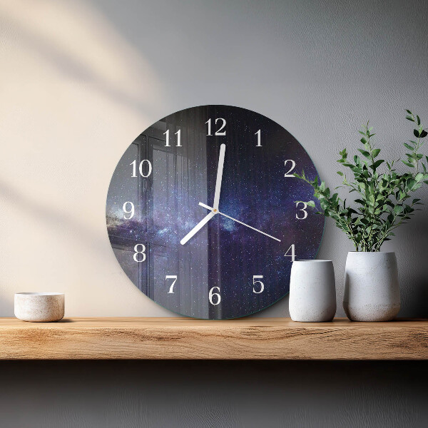 Glas wanduhr Galaxis