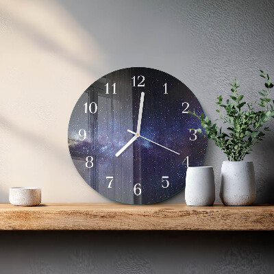 Glas wanduhr Galaxis